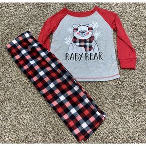 Toddler Boys Baby Bear Flannel Pajama Set 2t